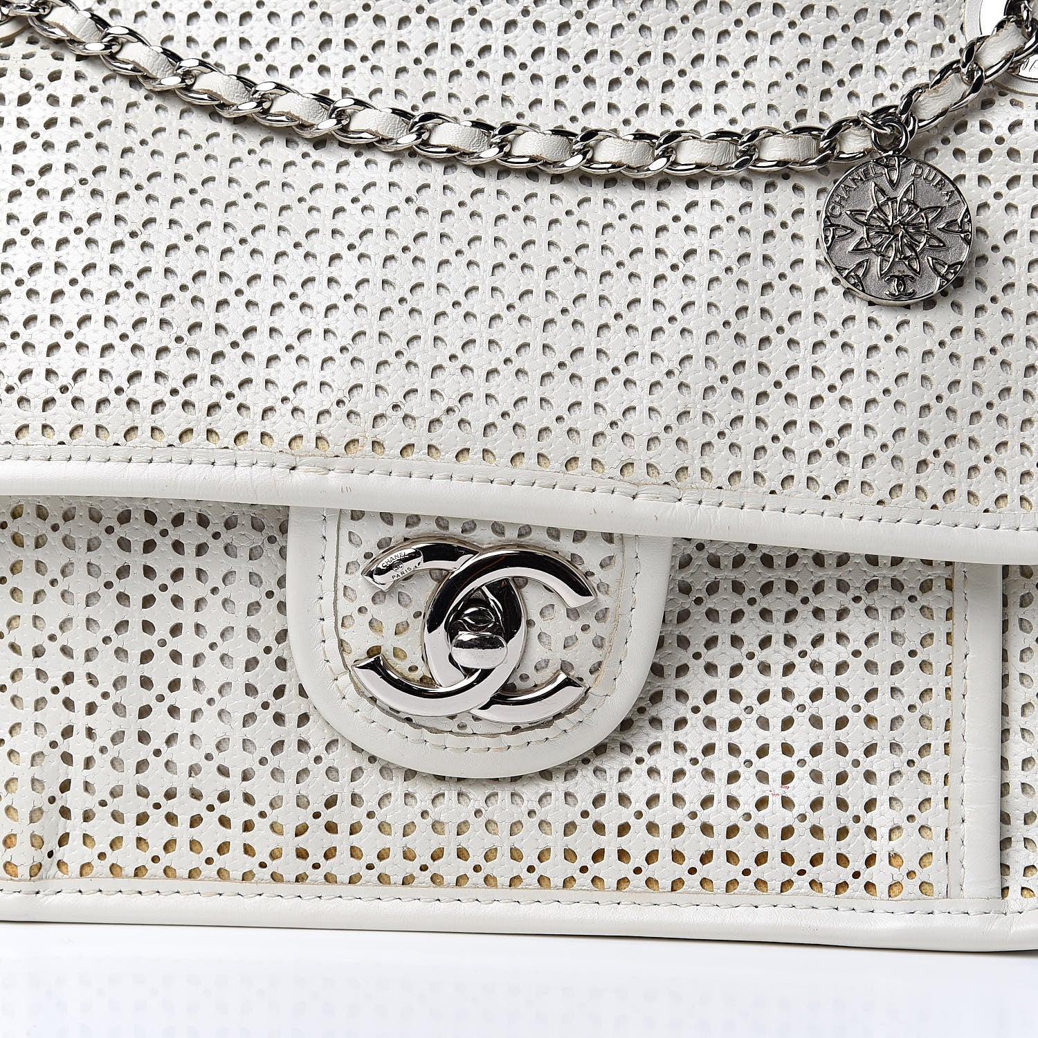 Chanel Perforated Calfskin Small Up In The Air Flap Ivory 11 of 17