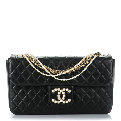 Chanel Lambskin Quilted Medium Westminster Pearl Flap Black 1 of 7