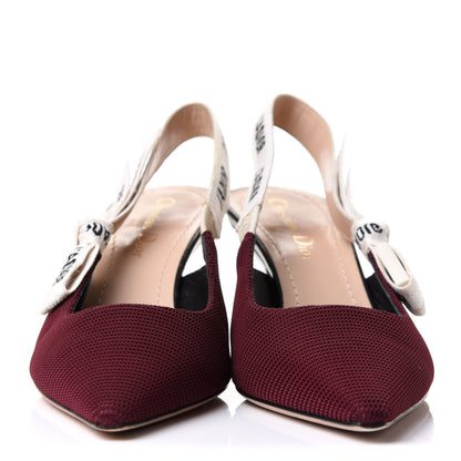 Christian Dior Technical Canvas Ribbon J Adior Slingback 65mm Pumps 35.5 Rouge Black 2 of 11