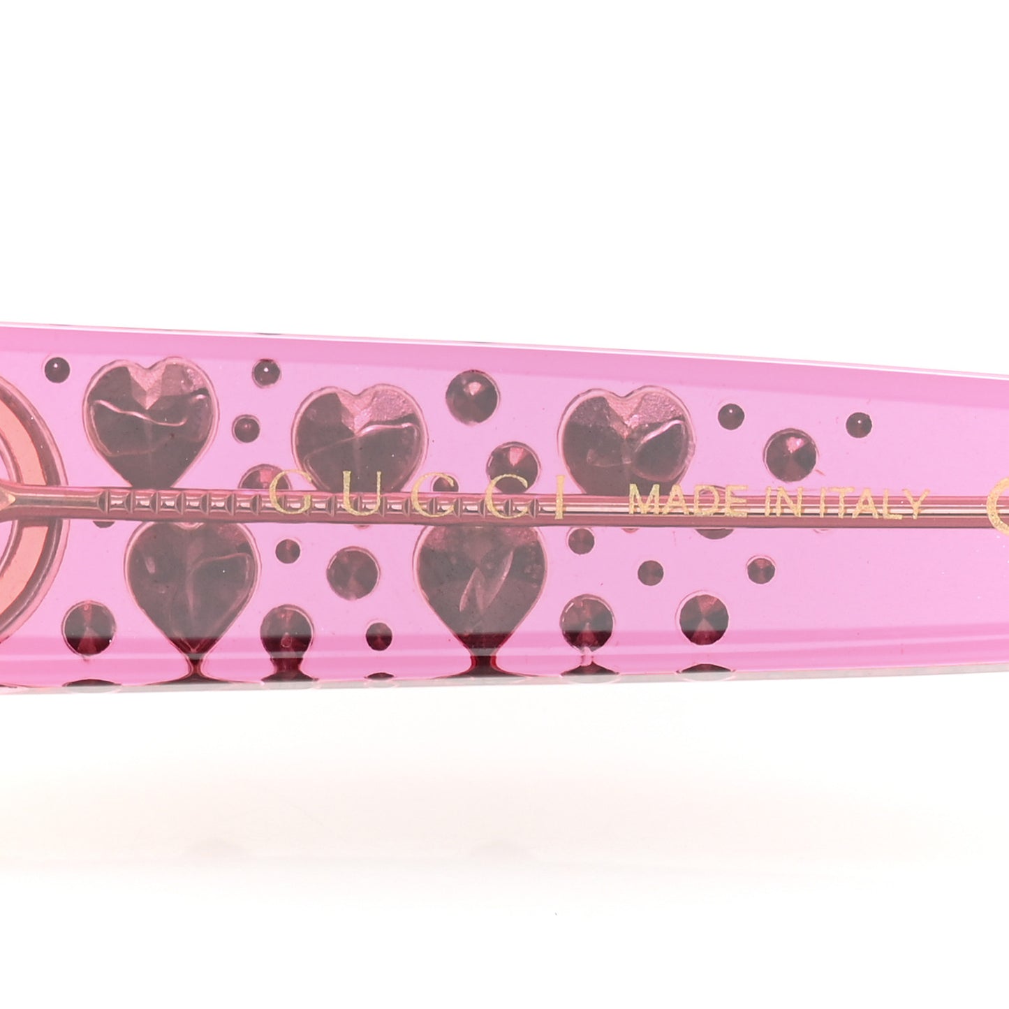 Crystal Heart Sunglasses GG0308S Red Pink