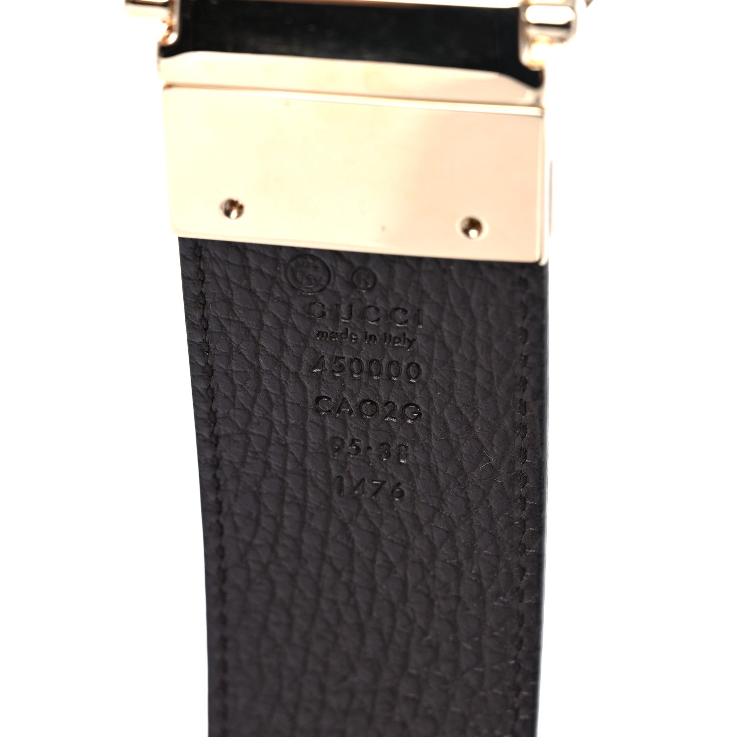 Gucci Dollar Calfskin 1973 Reversible Belt 95 38 Black Testa di Moro 3 of 6