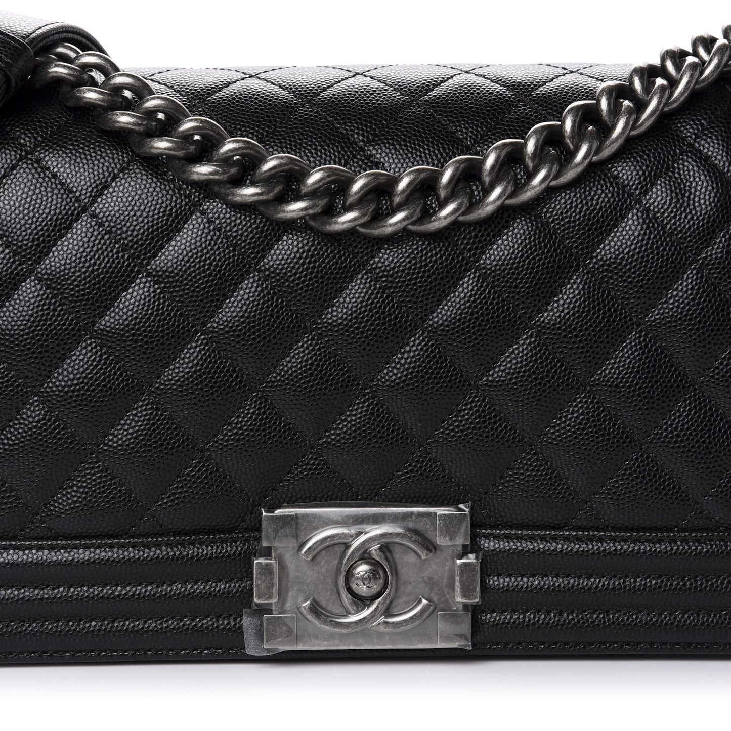 Caviar Quilted Medium Boy Flap Black