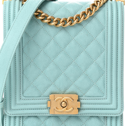 Chanel Caviar Quilted North South Boy Flap Light Blue 8 of 11