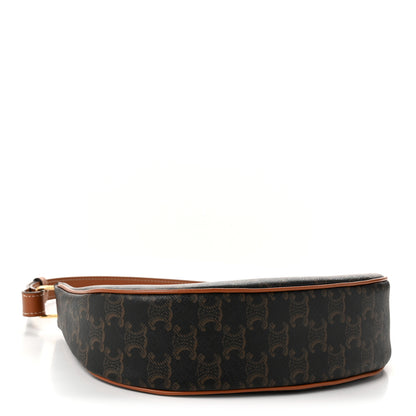 Celine Triomphe Canvas Calfskin Ava Shoulder Bag Tan 4 of 10