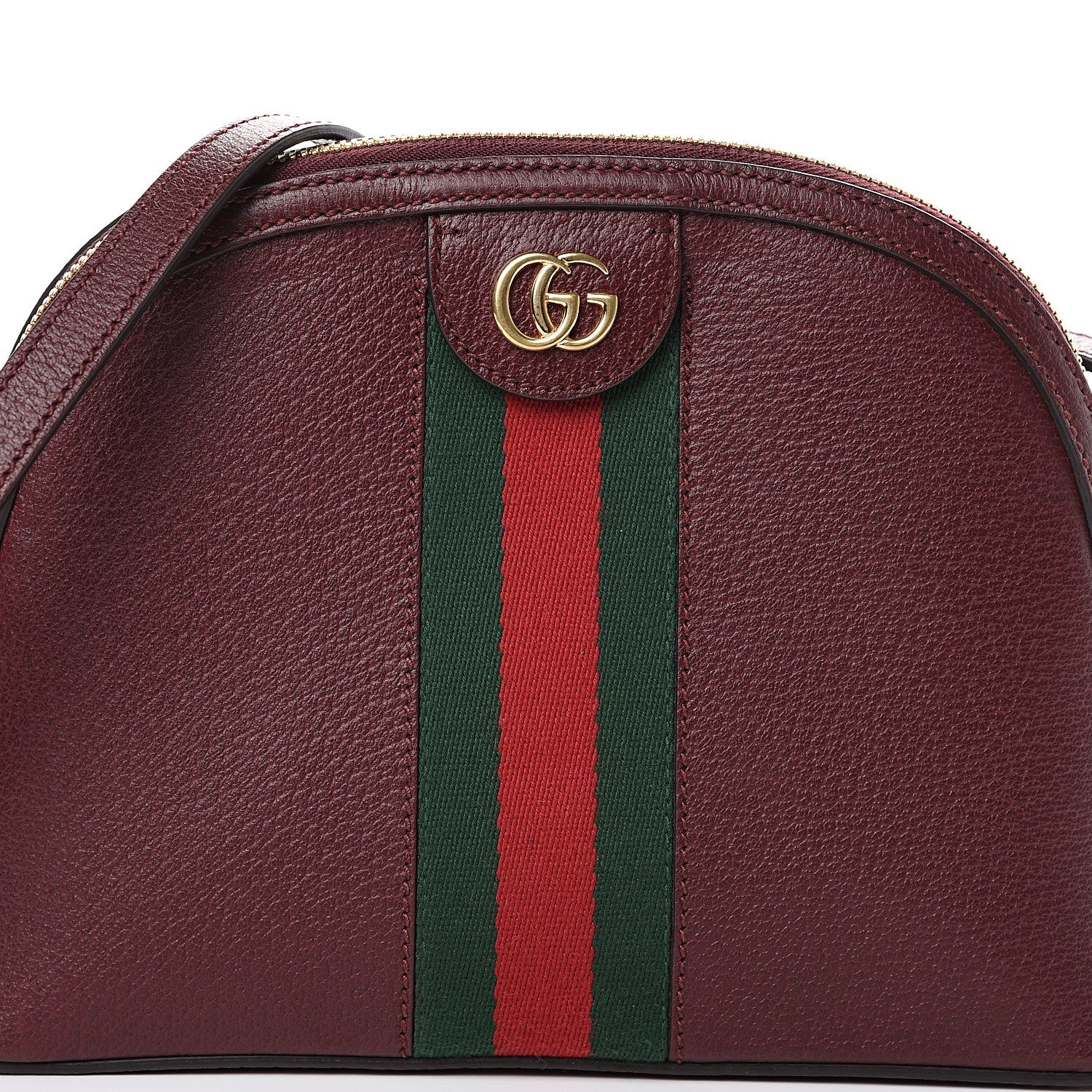 Gucci Textured Calfskin Web Small Ophidia Dome Shoulder Bag Vintage Bordeaux 7 of 12