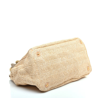 Prada Straw Suede Frame Tote 4 of 8