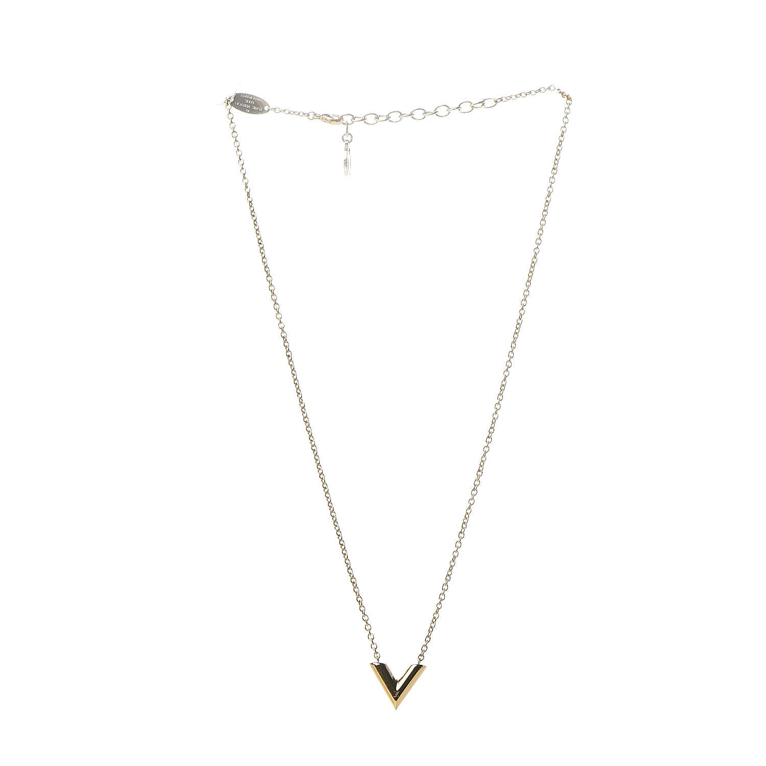 Louis Vuitton Essential V Necklace Gold 3 of 6