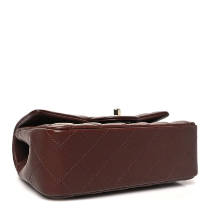 Chanel Lambskin Quilted Mini Top Handle Rectangular Flap Dark Brown 4 of 11