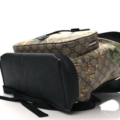 Gucci GG Supreme Monogram Blooms Medium Single Buckle Backpack Beige New Military Black 9 of 12