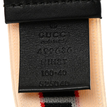 Gucci Jacquard Crystal Stripe Double G Belt 100 40 White 4 of 5