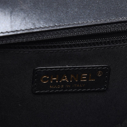 Chanel Metallic Calfskin Quilted Large Boy Flap Black 6 of 13