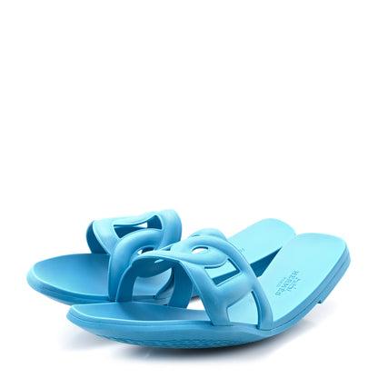 Hermes Rubber Aloha Sandals 38 Bleu Vif 4 of 9