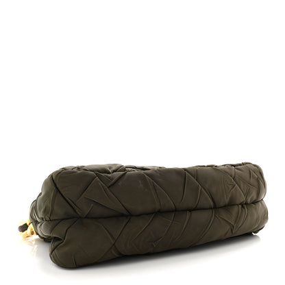 Prada Tessuto Nylon Chevron Quilted Shoulder Bag Green 4 of 11