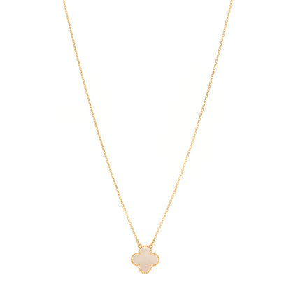 Van Cleef & Arpels 18K Yellow Gold Mother of Pearl Vintage Alhambra Pendant Necklace 1 of 5