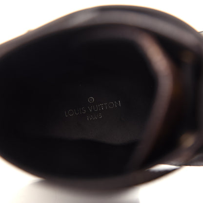 Louis Vuitton Calfskin Monogram Wonderland Flat Ranger Boots 37 Black 8 of 10