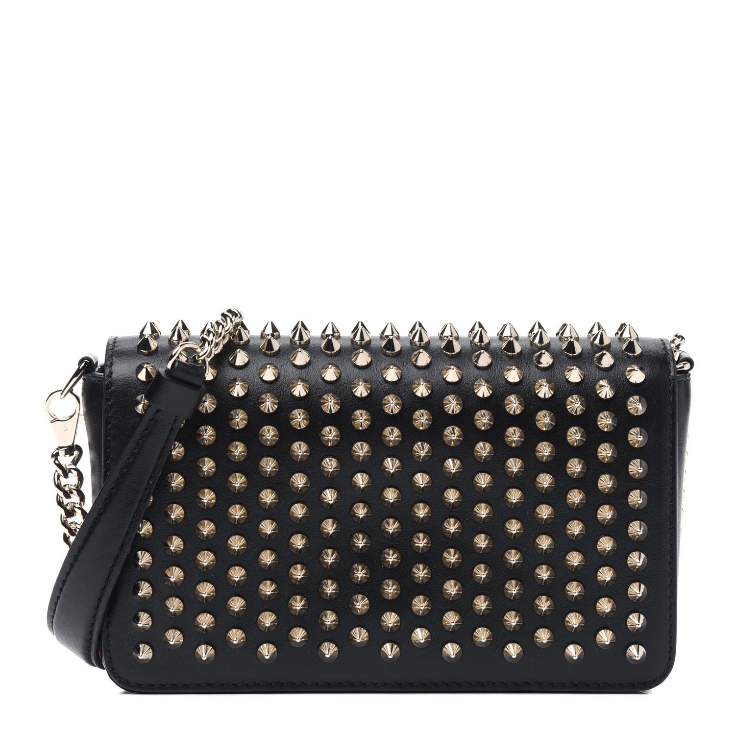 Christian Louboutin Calfskin Spiked Zoompouch Crossbody Black 1 of 14