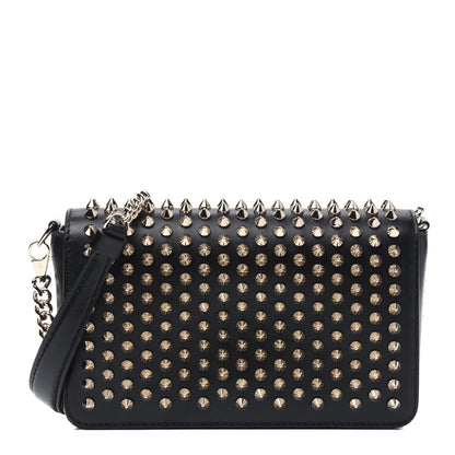 Christian Louboutin Calfskin Spiked Zoompouch Crossbody Black 1 of 14