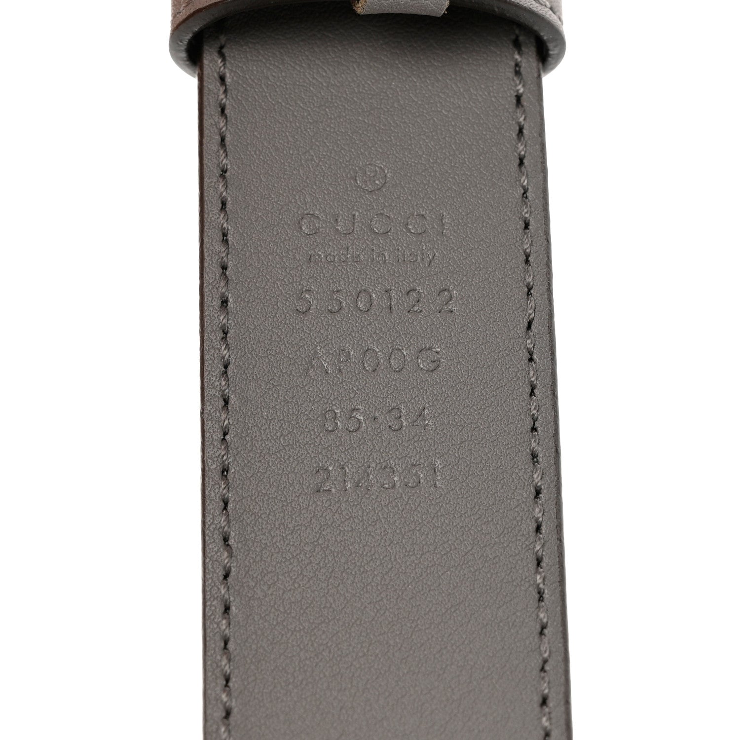 Gucci Calfskin Zumi 30mm Belt 85 34 Dusty Grey 3 of 5