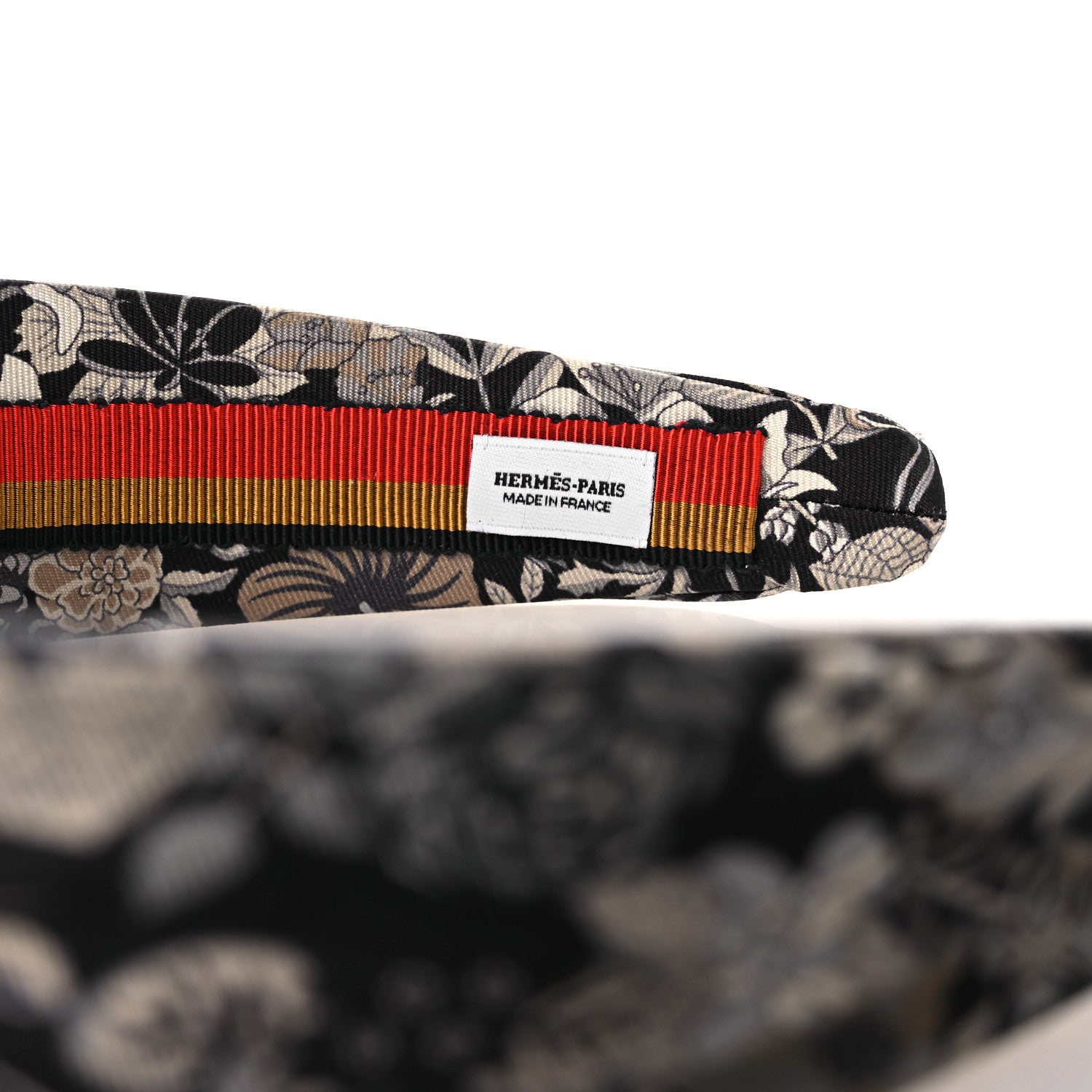 Hermes Silk Twill Planifleurs Knot Bloom Headband Black 6 of 7