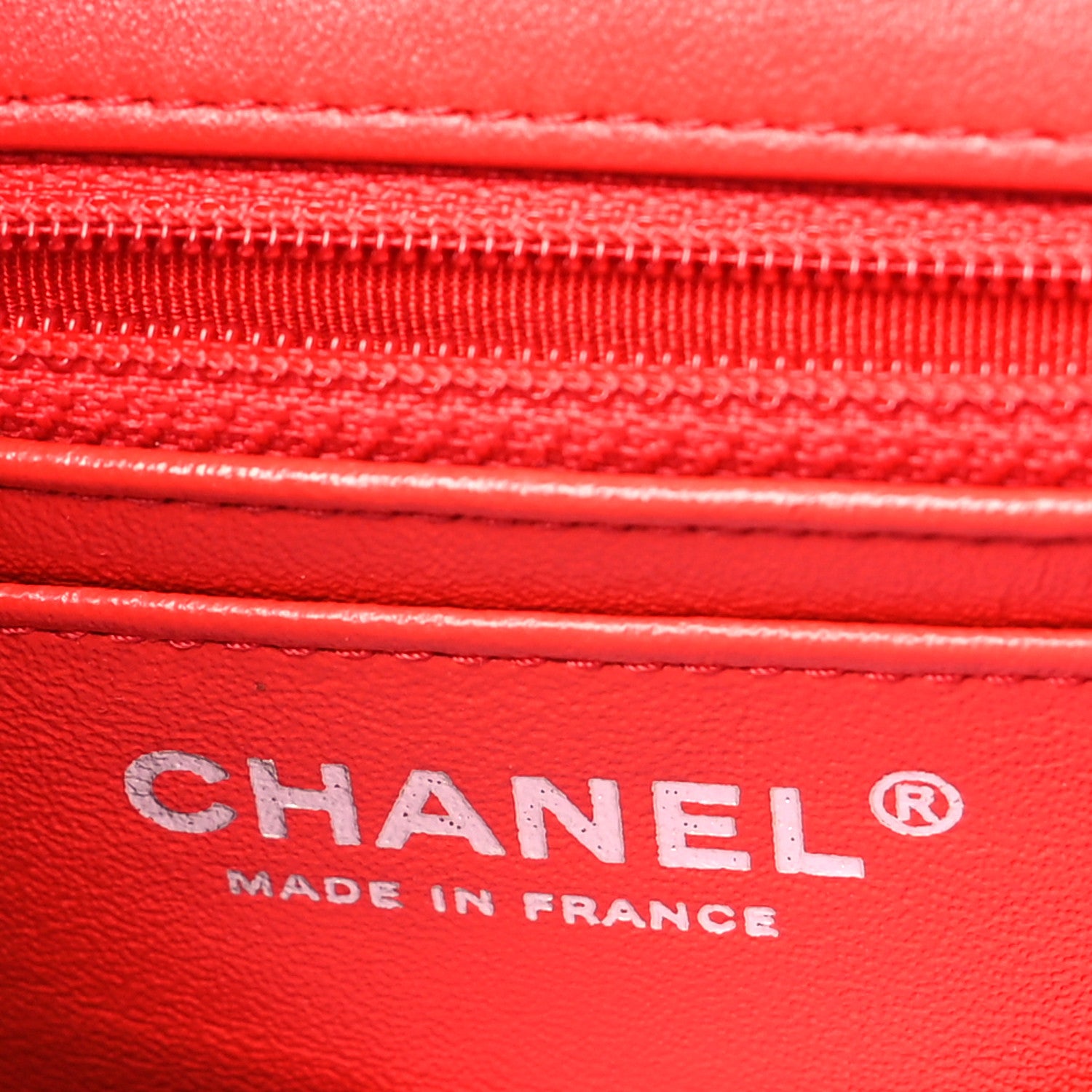 Chanel Lambskin Quilted Mini Square Flap Red 6 of 12