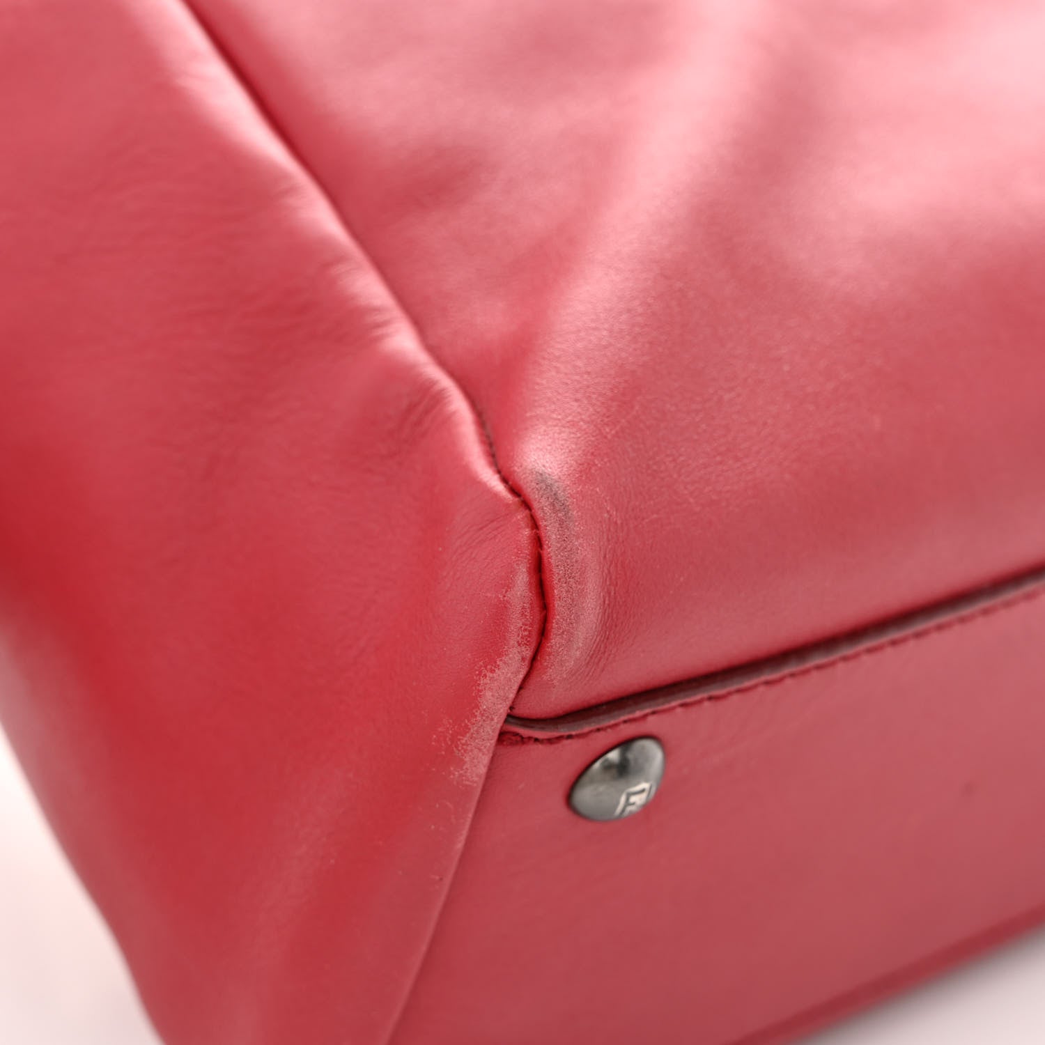 Fendi Vitello Suede Medium Peekaboo Iconic Satchel Rubino Peonia 15 of 18
