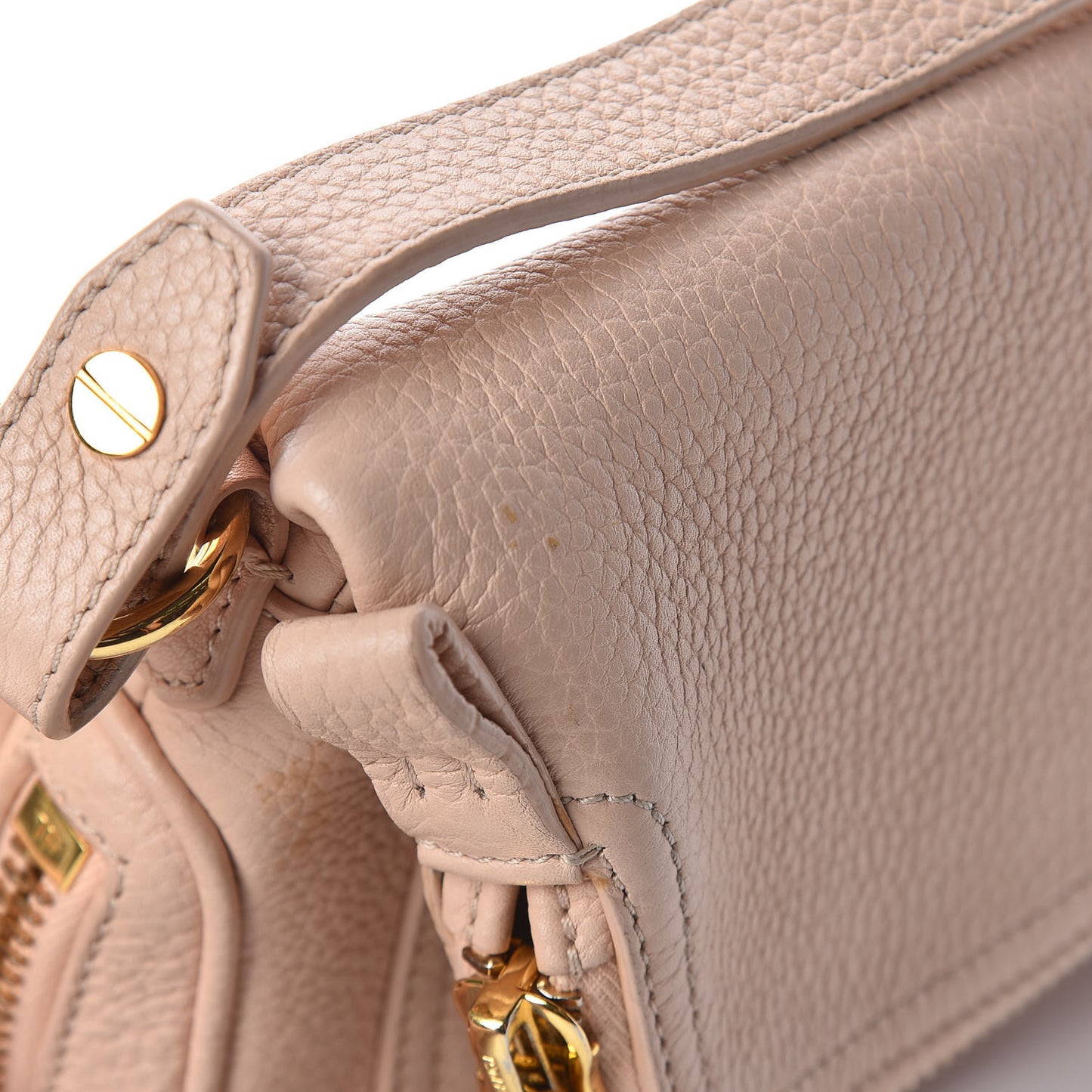 Pebbled Calfskin Jennifer Mini Crossbody Bag Blush Nude