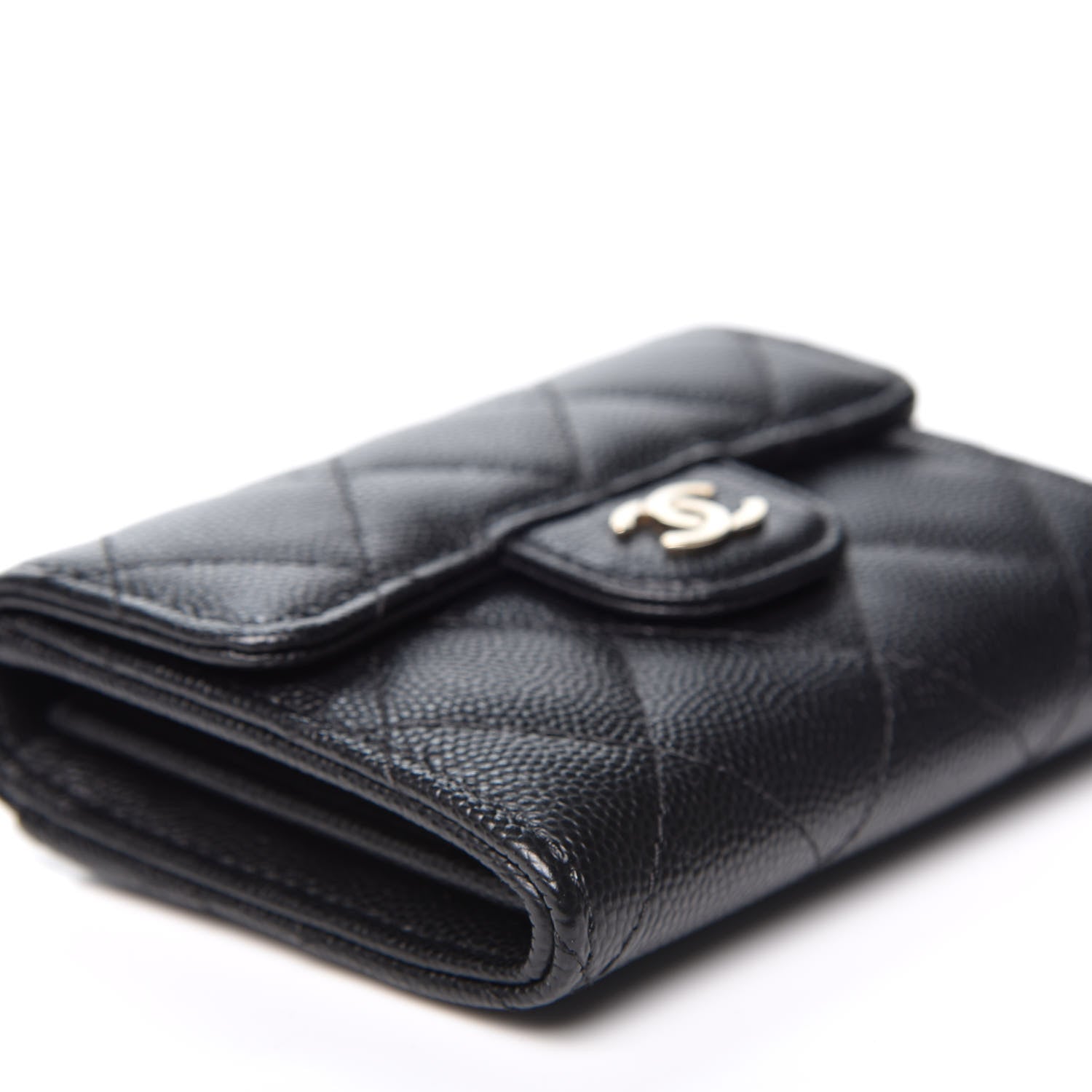 Chanel Caviar Quilted Flap Card Holder Wallet Black 5 of 9