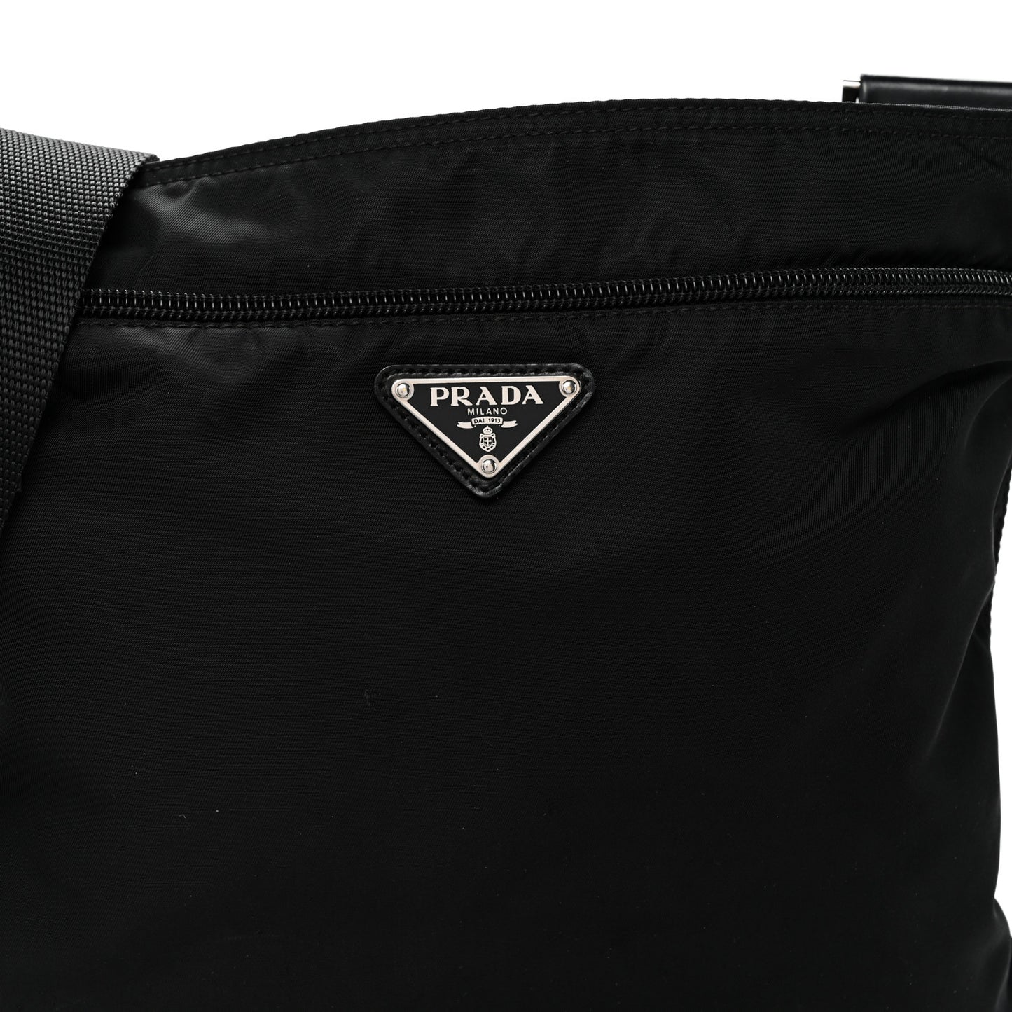 Nylon Vela Flat Messenger Bag Black