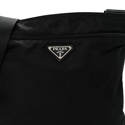Prada Nylon Vela Flat Messenger Bag Black 7 of 9