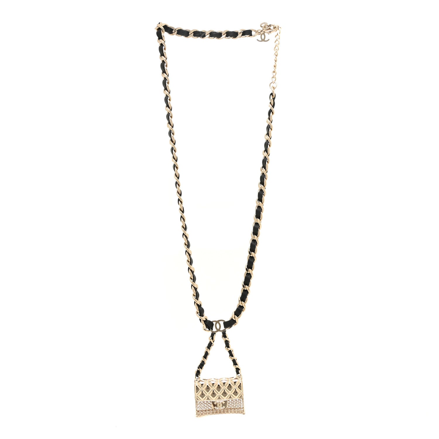 Chanel Lambskin Chain CC Flap Bag Belt 90 Black Gold 2 of 5