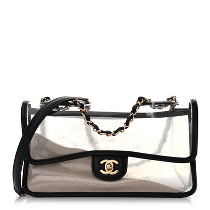Chanel Lambskin PVC Medium Coco Sand Flap Black 1 of 9