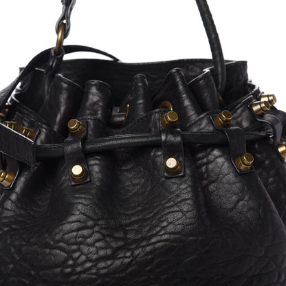 Alexander Wang Pebbled Lambskin Diego Bucket Bag Black Antique Brass Hardware 7 of 11