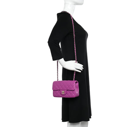 Chanel Lambskin Quilted Mini Rectangular Flap Purple 2 of 11