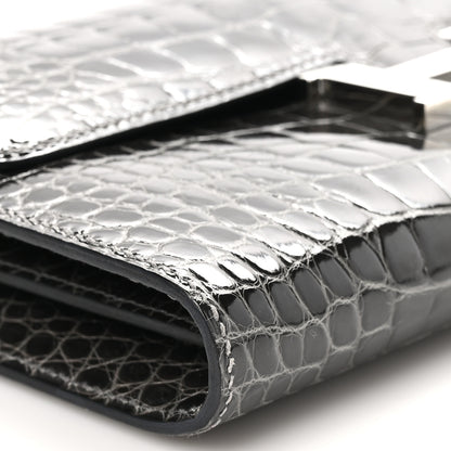 Hermes Shiny Alligator Constance Long Wallet Graphite 10 of 11