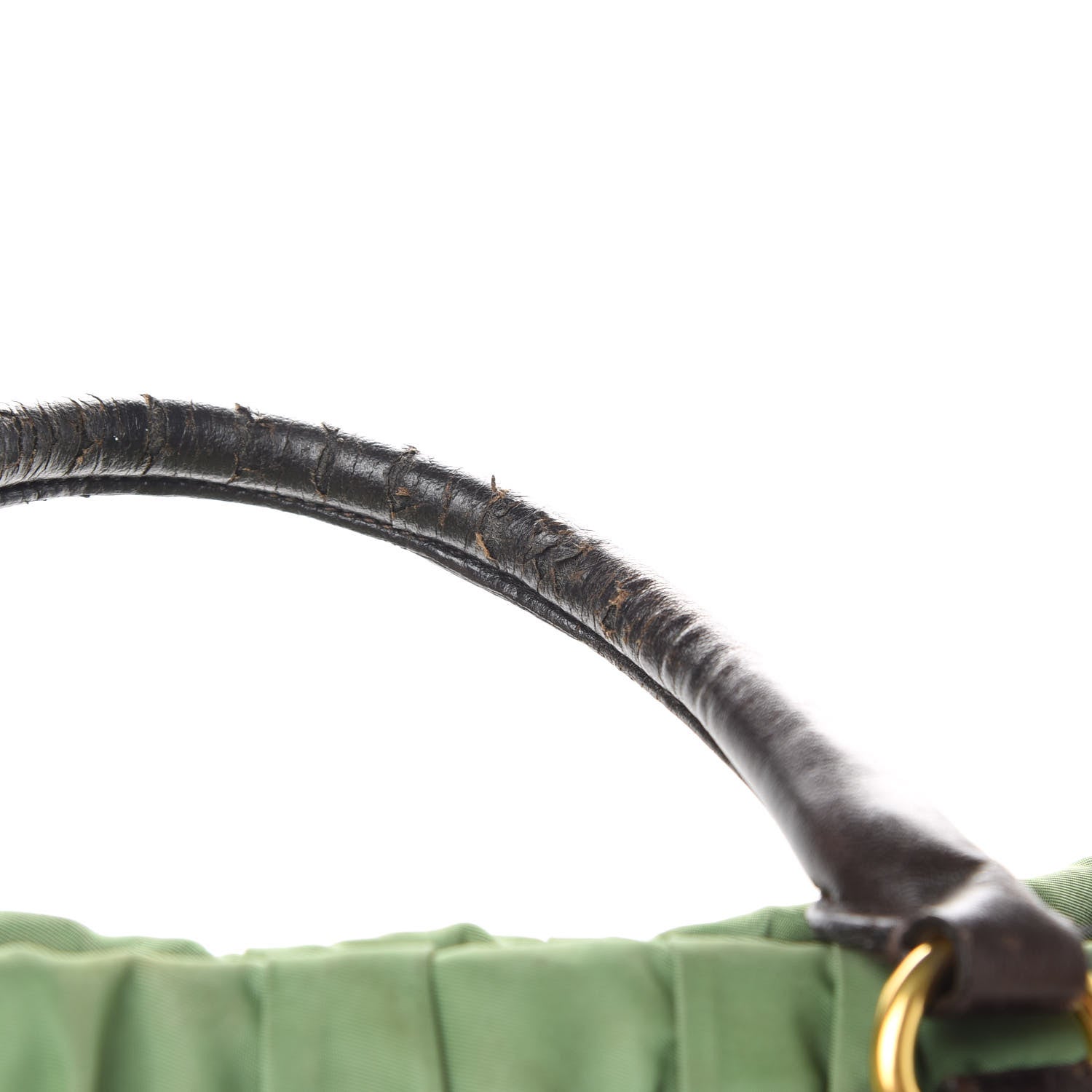 Prada Tessuto Nylon Gaufre Tote Green Brown 12 of 19