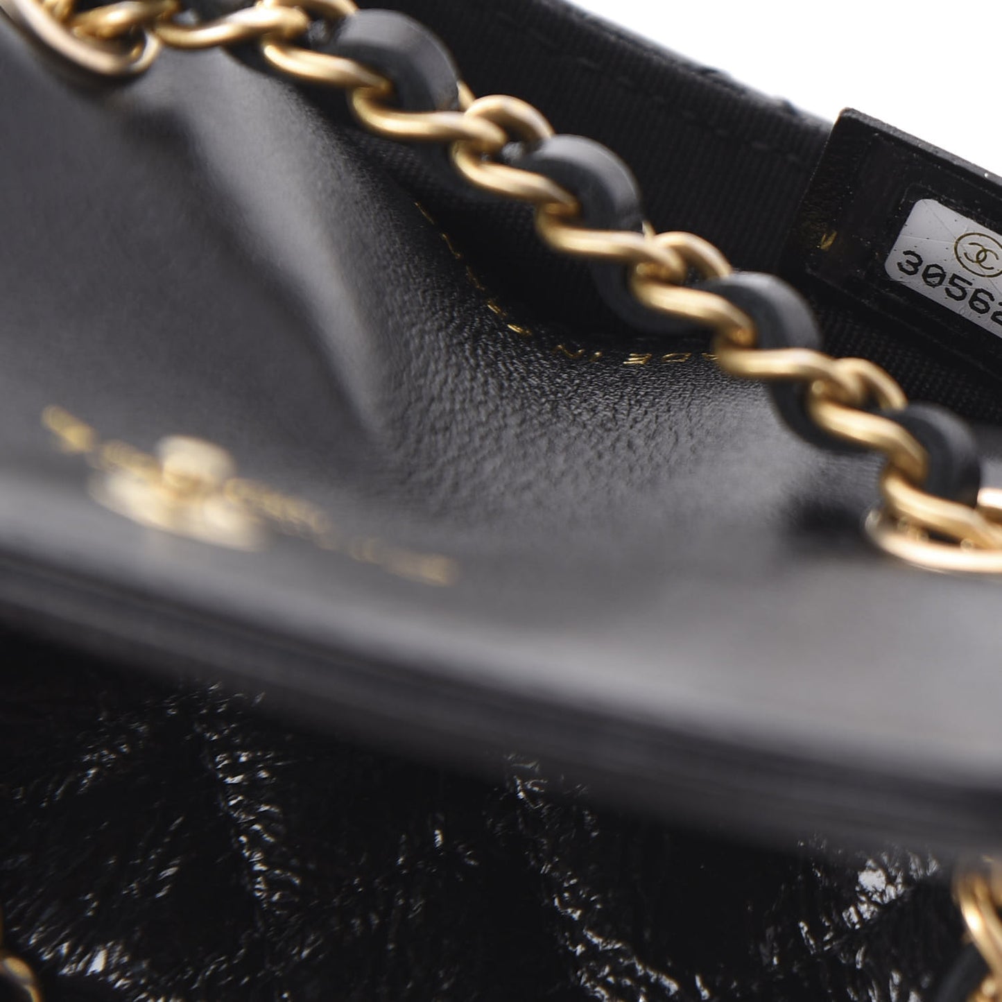 Shiny Aged Calfskin Quilted Waist Belt Bag Black
