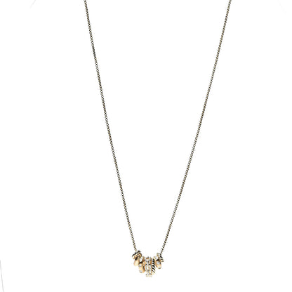 David Yurman 18K Yellow Gold Diamond Stax Rondelle Pendant Necklace 1 of 5