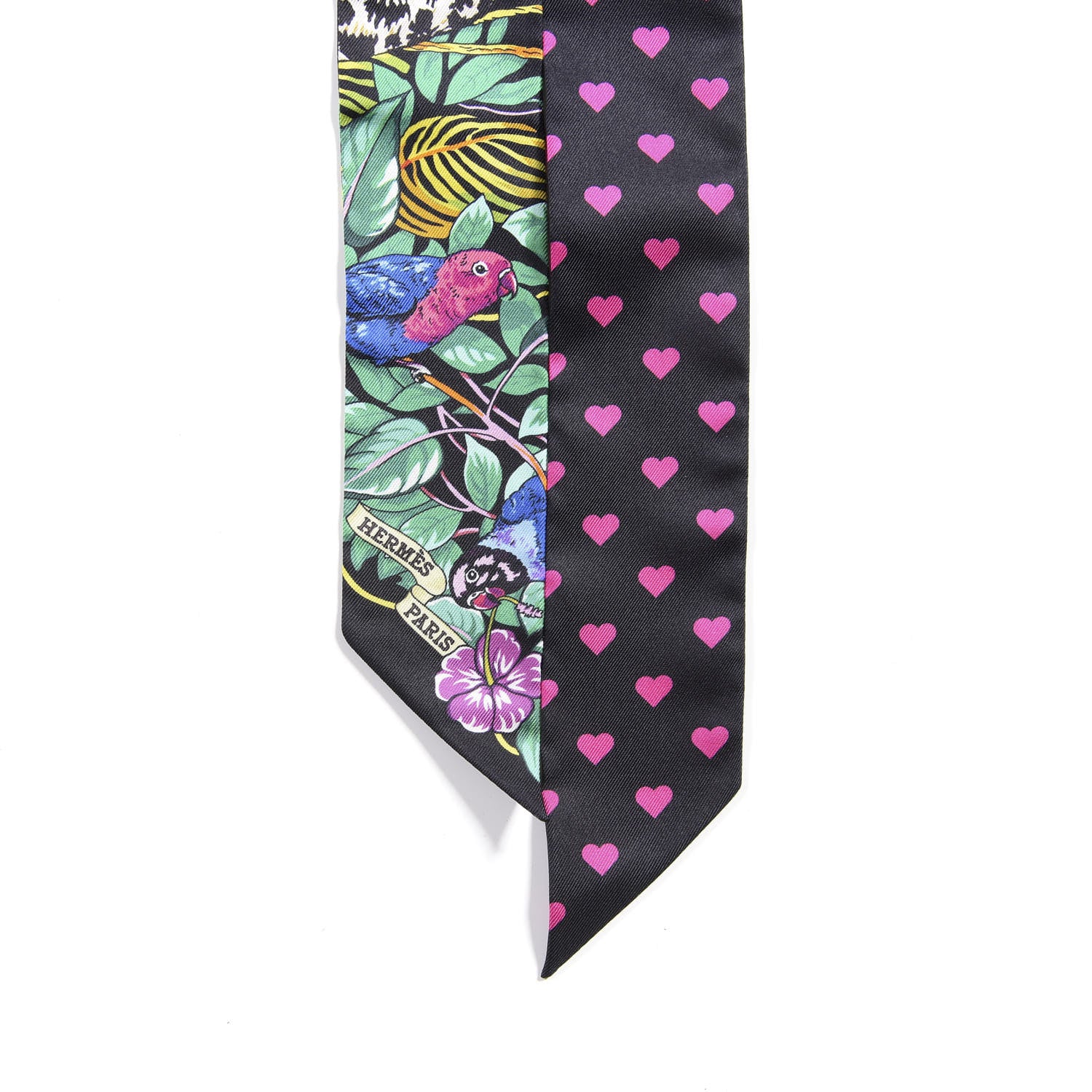 Hermes Silk Jungle Love Love Twilly Black Vert Rose Vif 2 of 5