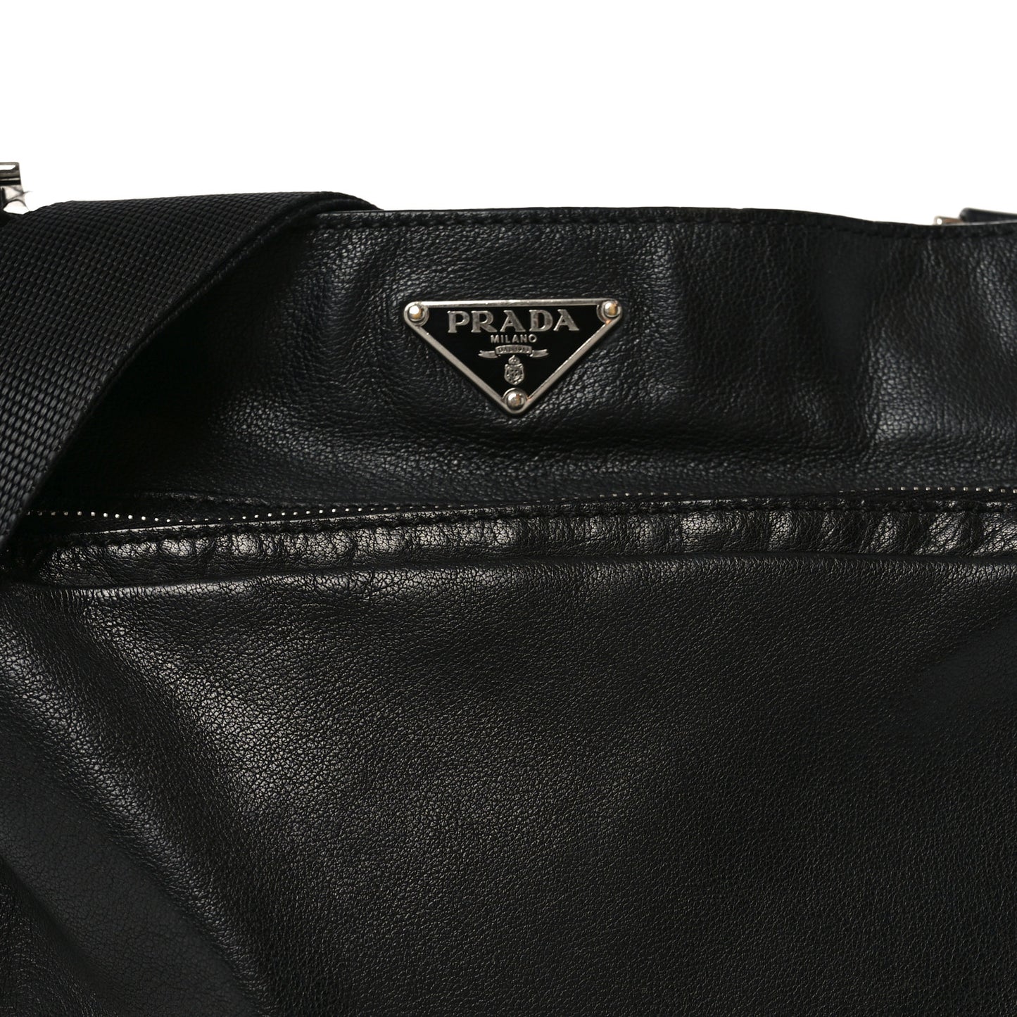 City Calf Messenger Bag Black