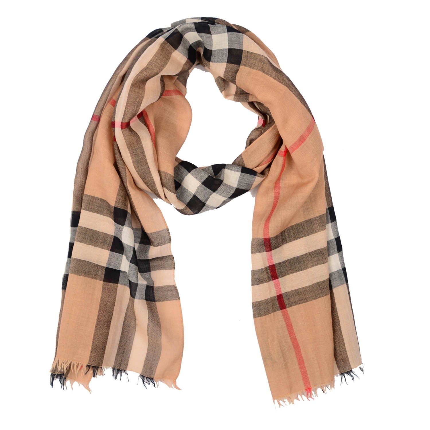 Burberry Wool Silk House Check Scarf 1 of 4