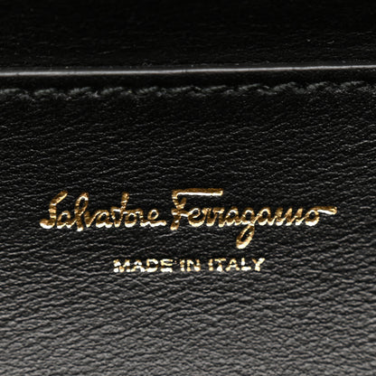 Salvatore Ferragamo Canvas Calfskin Gancini Studded Waist Bag Black Beige 6 of 10