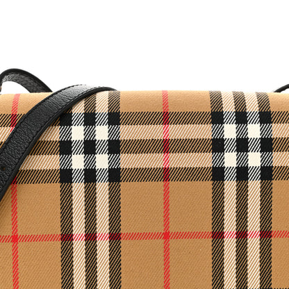 Burberry House Check Tartan Mix Hampshire Crossbody Antique Yellow Black 7 of 9
