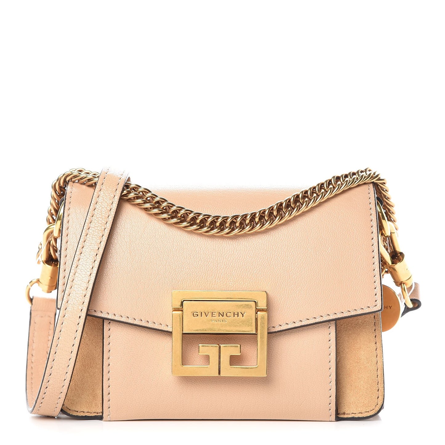 Goatskin Suede Mini GV3 Shoulder Bag Nude