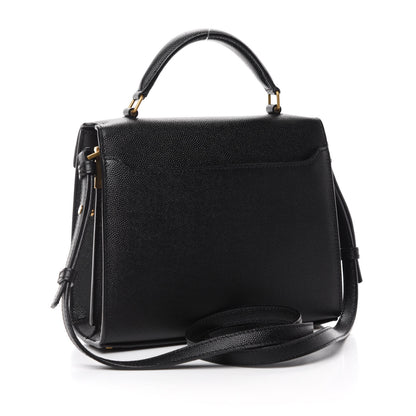Saint Laurent Grain de Poudre Mini Classic Monogram Cassandra Top Handle Black Rouge Legion 3 of 12