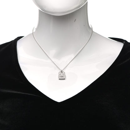 Hermes 18K White Gold Diamond Constance Amulette Pendant Necklace 2 of 6