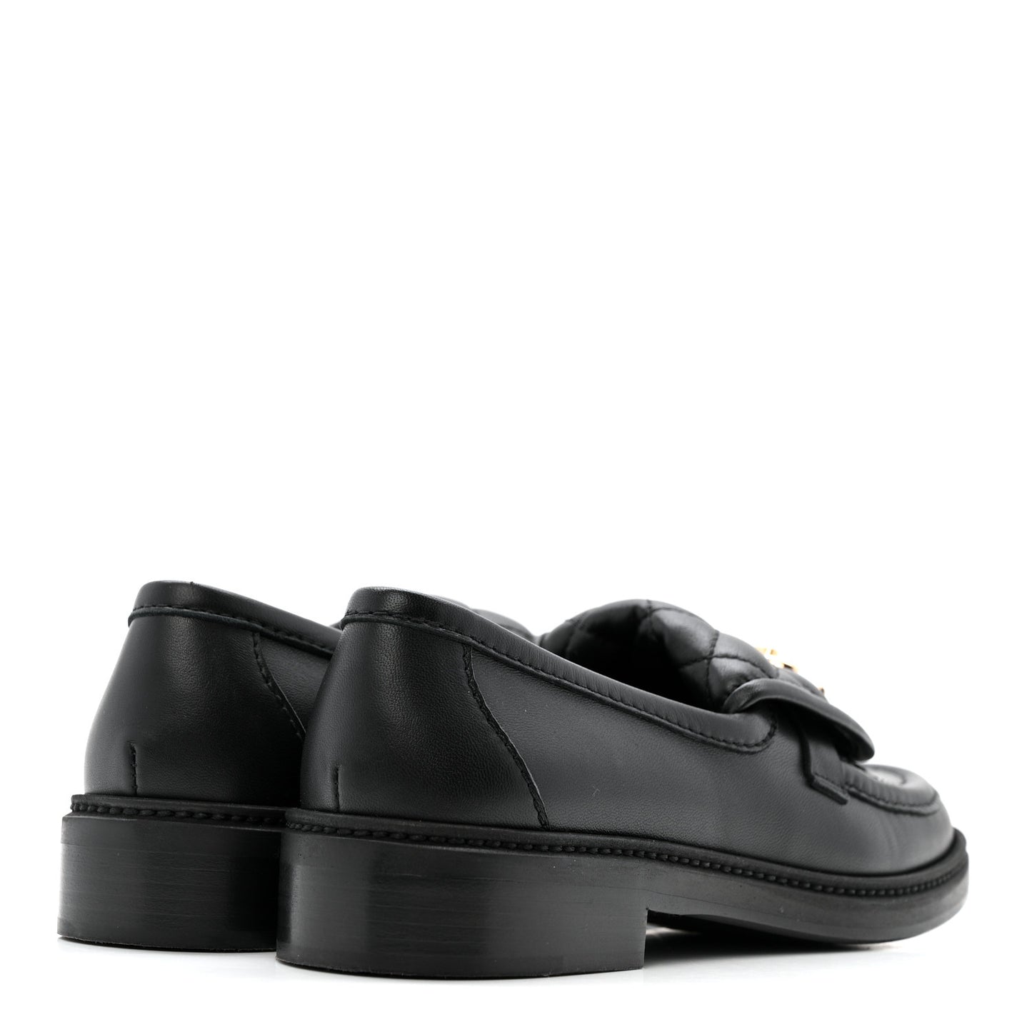 Lambskin Quilted CC Turnlock Loafers 36 Black