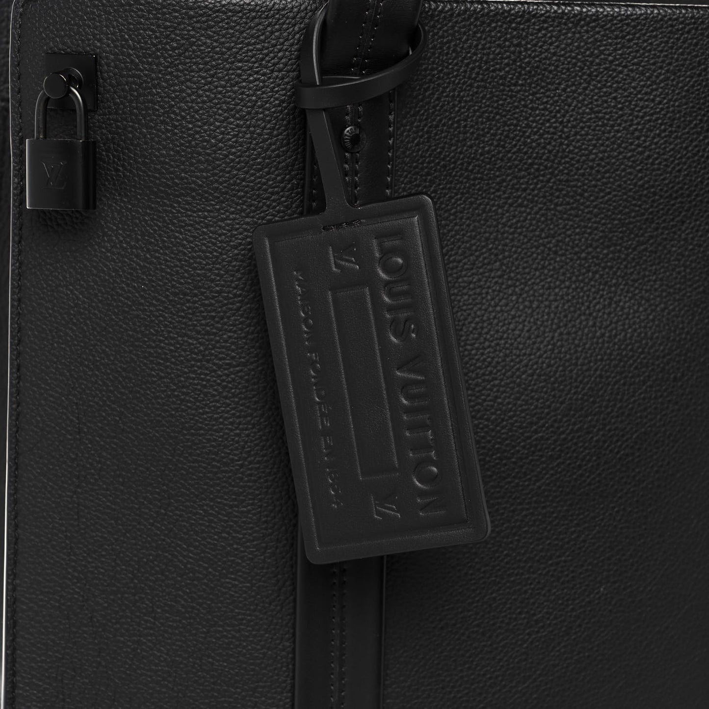 Grained Calfskin LV Aerogram Tote Black
