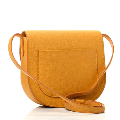 Celine Grained Calfskin Small Trotteur Saffron 2 of 4