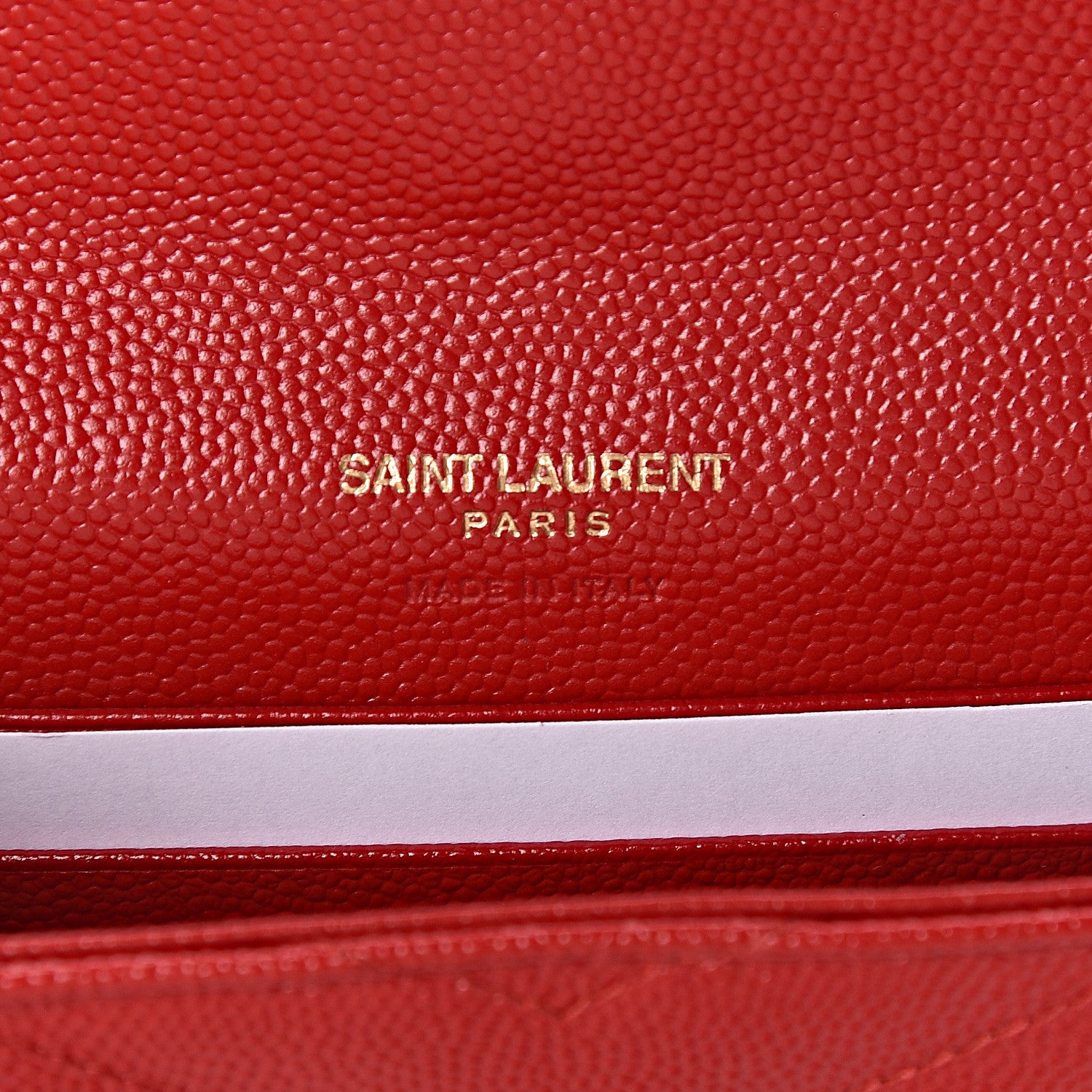 Saint Laurent Grain De Poudre Matelasse Chevron Small Monogram Envelope Wallet Bandana Red 6 of 7