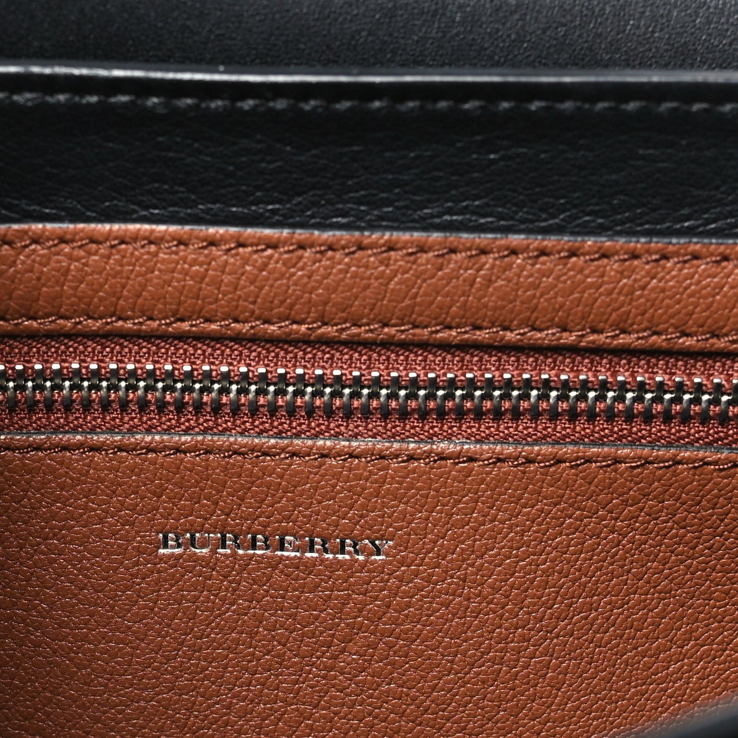 Goatskin Vintage Check Medium D-Ring Bag Tan Black